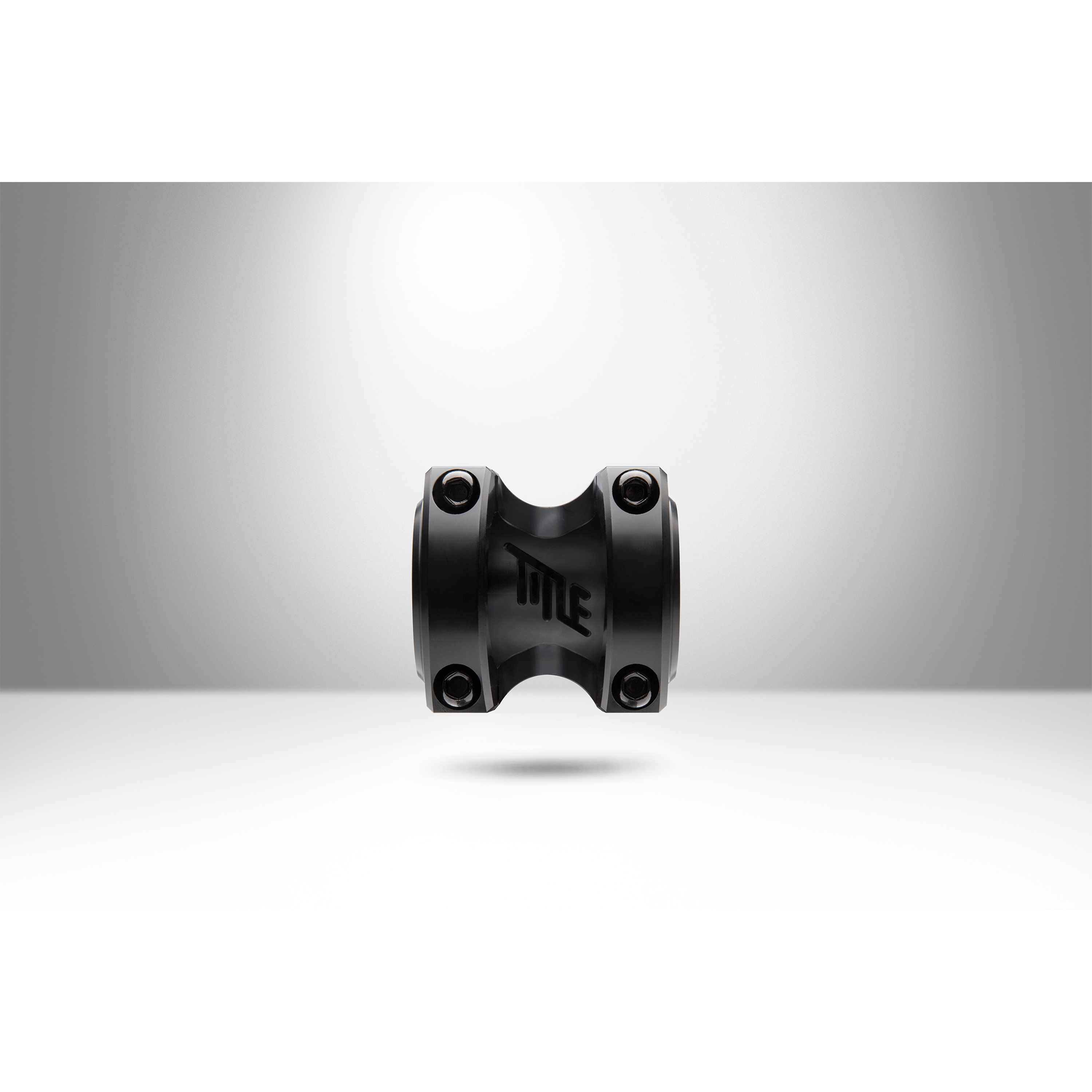 Title MTB ST1 35mm front angle laser cutout logo black mountain bike stem